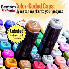 262+2 Piece Dual Tip Alcohol Markers Set with 12 Free Acrylic Paint Markers – No