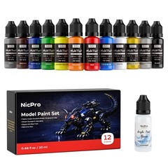 12 Colors Ready to Use Enamel-Like Gloss Finish Model Paint Set 20ml
