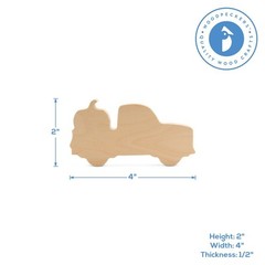 Chunky Wood Pickup Truck Cutout W/ Pumpkin 4″, Fall Craft & Decor | Woodpeckers