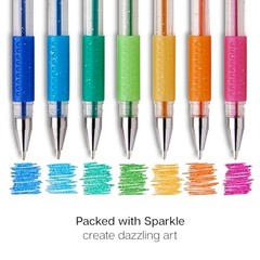 80 Glitter Rollerball Gel Pens Set – 80 Sparkling Colors, Soft-Grip, XL Ink – Pe