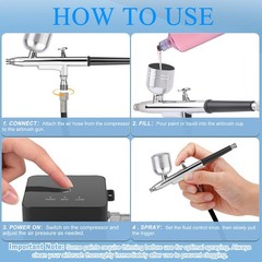 Sunmorn Airbrush Kit Air Compressor 25/35/50 Psi High Pressure Non-Clogging