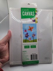 8 x 10 Canvas Panels 3 Pack White Craft Projects Art NIP Made In USA