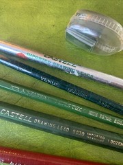 Vintage Germany Faber-Castell Tubes Pencils Sharpener Drawing Drafting Pencils