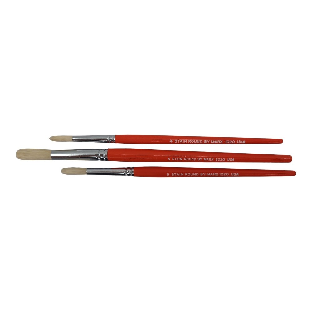 Marx Sable Paint Brush Assortment For Ceramics Staining Vintage Set of 3
