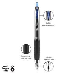 uni-ball 207 Retractable Gel Pens Medium Point 0.7mm Blue Ink 12 Pack 33951