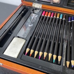 Classic Art Studio Artists Kit with Case And Colored Pencils Crayons Watercolors