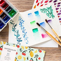 30 Sheets Watercolor Paper Pad A5 8.3×5.8 Inch Cold Press 300 GSM Tearable