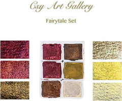 Handmade Artist Watercolour Paints-Metallic Glitter – Retro Portable Metal Case-