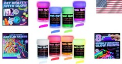 Versatile Glow in The Dark Acrylic Paint Set – 0.7 Fl Oz Bottles for Art & Decor