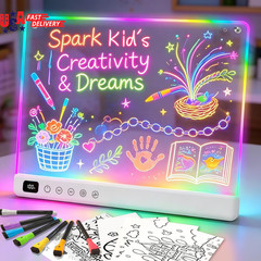 Led Drawing Board with 13 Light Effects, 16″ Rechargeable Glow Doodle LED Note B