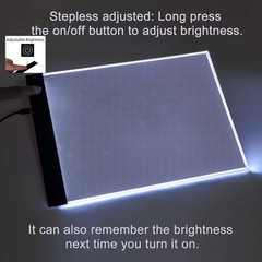 Ultra-Thin Portable A4 LED Light Box Tracer w/USB Cable Dimmable white