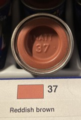 Revell Color enamel paint # 32137, Matt Reddish Brown.