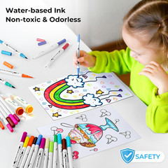 Markers for Adult Coloring Books No Bleeding 60 Colors Coloring Markers Water-Ba