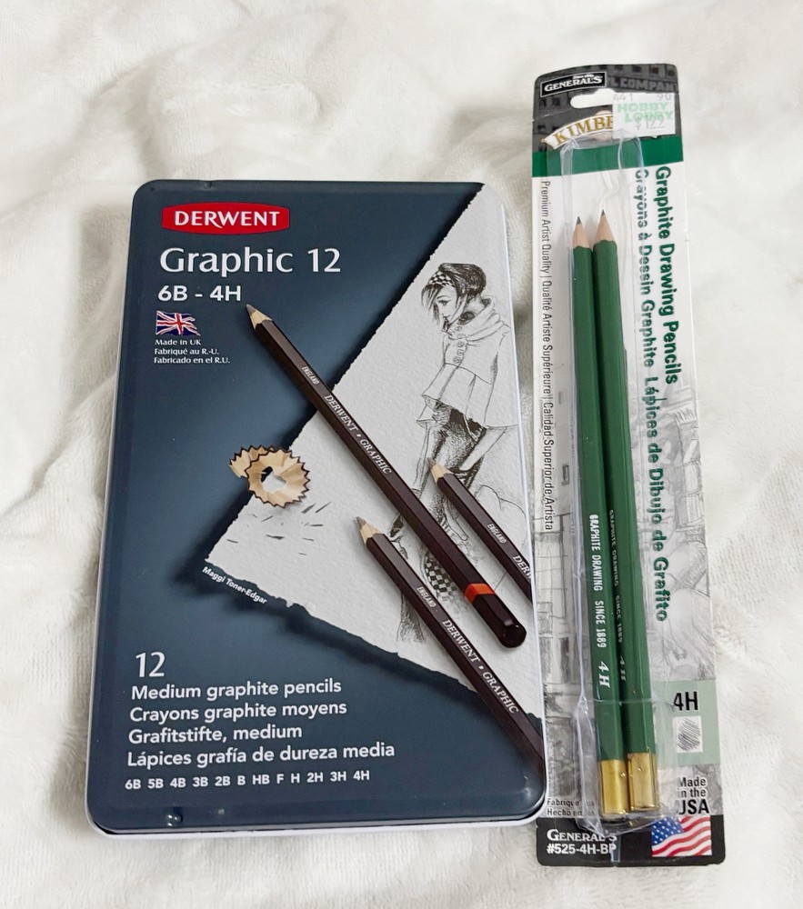 Derwent, Graphic 12 Medium Graphite Pencils and Case & General’s 4H Pencils
