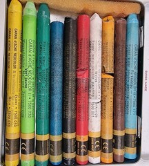 Caran d’Ache Neocolor II Water-Soluble Wax Pastels 10 Colours Vintage Swiss Made