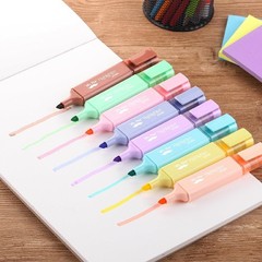Pastel Highlighters 8 Pack Chisel Tip Quick Dry Non-Toxic No Bleed