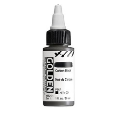 GOLDEN High Flow Acrylics 1 fl. oz. Bottle Carbon Black Professional Paint