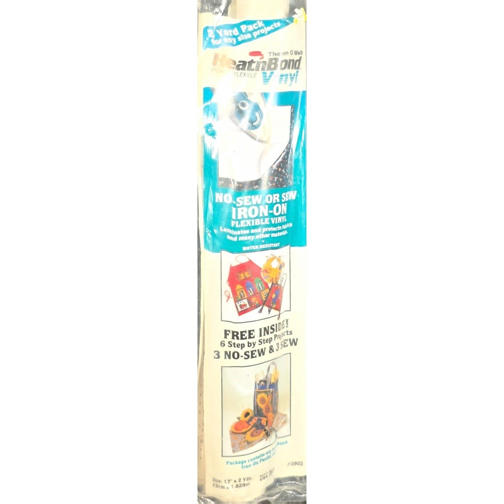 HeatnBond Iron-on Flexible Vinyl Laminates Fabric 17# x 2Yds sealed package NEW