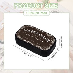 Copper Large Ink Pads for Stamps, Fingerprint, Scrapbooking, 3.8 x 2.1 Inch