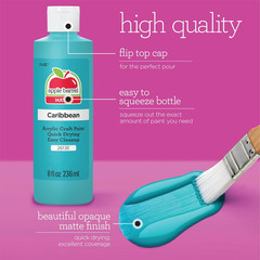Acrylic Craft Paint Set, Matte Finish, Set of 8, 8 Fl Oz (Pack of 8), Assorted