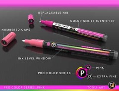 Acrylic Paint Pens 22 Assorted Pink Pro Series Markers Set (0.7mm EXTRA FINE)