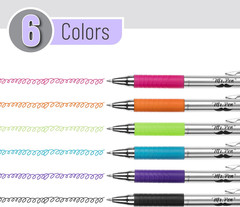 No Bleed Pens, Bible Pens, Fine Tip, Assorted Color, Pack of 6