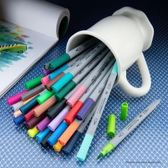 – 36pc Dual Tip Waterbased Artist Markers – Brush Tip and Fineliner