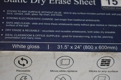 MVisual Static Dry Erase Sheet 15 Perforated Sheet White Gloss 31.5″ x 24″