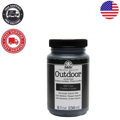 Durable Satin Finish Outdoor Acrylic Paint 8 oz in Coal – Quick Dry & Versatile