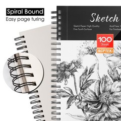 Art Sketch Book Drawing Pad 2 Packs Spiral Bound White Drawing Art Calligraphy