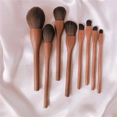 Glowup Timber Glow Wood Handle Professional Soft Beauty Brushes Makeup Brush Set