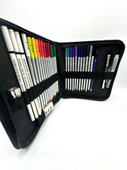 H & B Art Studio Watercolour Pencils Drawing Painting Set + Case 34 Pcs – NEW