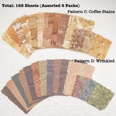 168 Sheets Scrapbook & Embossed Textured Paper Assorted Set – 6 Multicolor