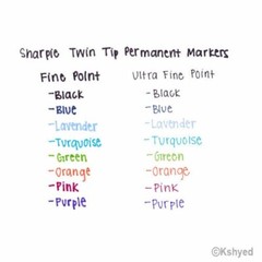 (3 Pack) Sharpie Twin Tip Permanent Black Marker, Fine & Ultra Fine Point 2 in 1
