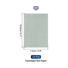 24 Sheet Cyanotype Paper Sun Print Paper Kit Blue Crafts Paper 4.1″x2.9″