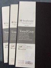 Strathmore 400 Series Toned Gray Softcover 11 x8.5 80 lb 128 page (3 pack)