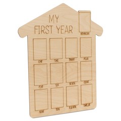 My 1st Year Photo Frame 14″ for Baby Keepsake, Decor, & Bday Party | Woodpeckers