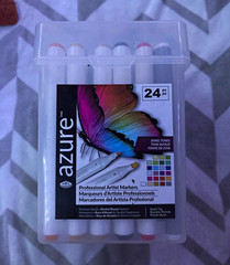 Royal & Langnickel Azure Alcohol Markers 24pc Dual Brush Tip Jewel Tones Case