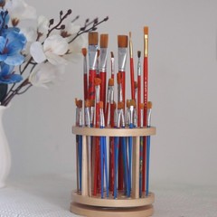Handcrafted Rotating Artist Paint Brush Organizer, Watercolor Brush Holders, …