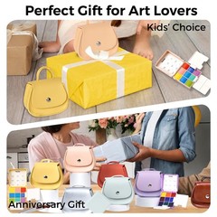 9 Color Mini Watercolor Set Travel Kit Leather Bag Portable Art Supplies