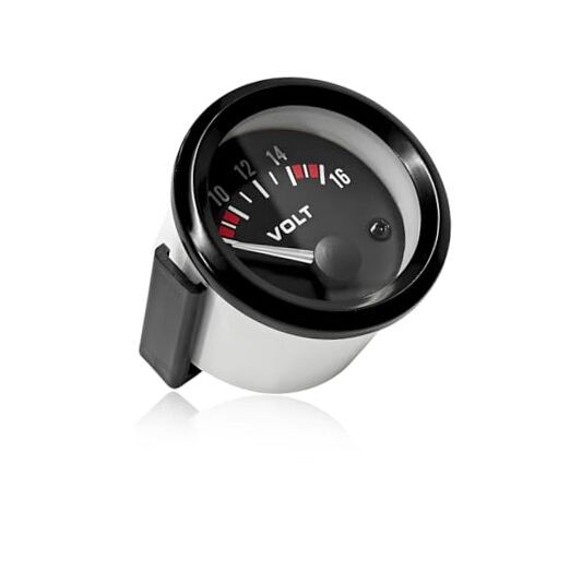 Car Voltage Meter Gauge, 12V 52mm/2in 8~16V Car Voltage Tester with White LED