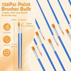 240-Piece Small Flat Tip Paint Brush Set, Fine Artist Brushes for Acrylic Oil