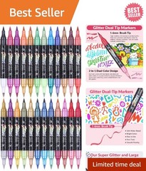 Vibrant Dual Tip Glitter Pens – 48-Color Set for DIY Crafts & Coloring Books
