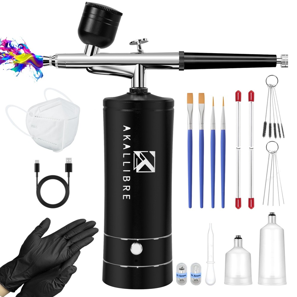 Airbrush Kit with Compressor, 48PSI High-Pressure Non-Clogging Airbrush Gun w…