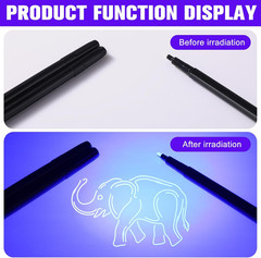 8 Pcs Black Light Markers Set 4 Invisible Ink Pen 4 Mini UV Flashlights