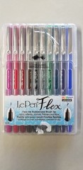 MARVY UCHIDA LePen Japan Premium Flex Brush Tip Marker Set – Primary 10 Colors
