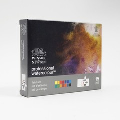 Winsor & Newton Professional Watercolor Paint Set, Field Box, 12 Half Pan 190049