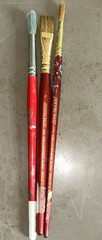 Vintage Set Of 3 Winsor & Newton Sceptre Gold Oil Paint Brushes
