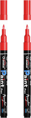 Overseas Red Acrylic Paint Pens 2 Pack, 0.7Mm Extra Fine Tip Permanent Markers,