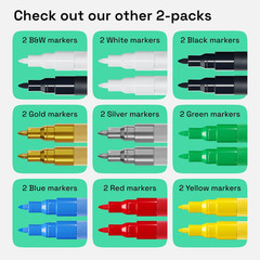 2 Black & White Acrylic Paint Markers – 0.7Mm Extra Fine-Tip Paint Pens – Perfec